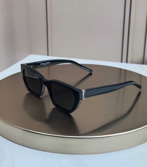 Сонцезахисні окуляри Saint Laurent SL M127 чорні прямокутні ацетатні з логотипом YSL, темна лінза, жіночі, оригінал