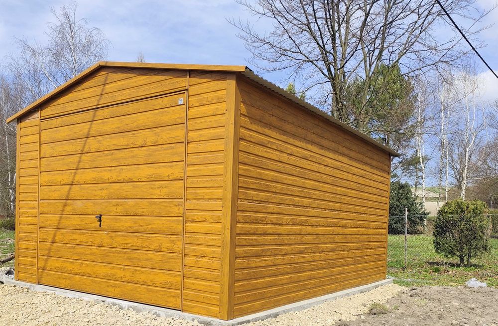 Garaż Drewnopodobny Standard 3x5 PROMOCJA!! Konstrukcja Ocynk