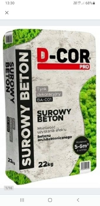 Beton architektoniczny tynk dekoracyjny 5–6m² loft d cor pro luxbud surowy