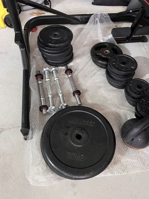Rack musculação + pesos