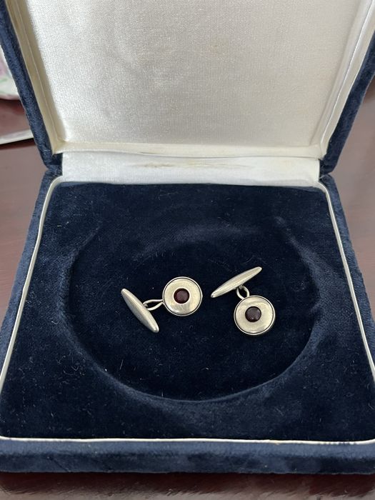 Botões de punho vintage em prata