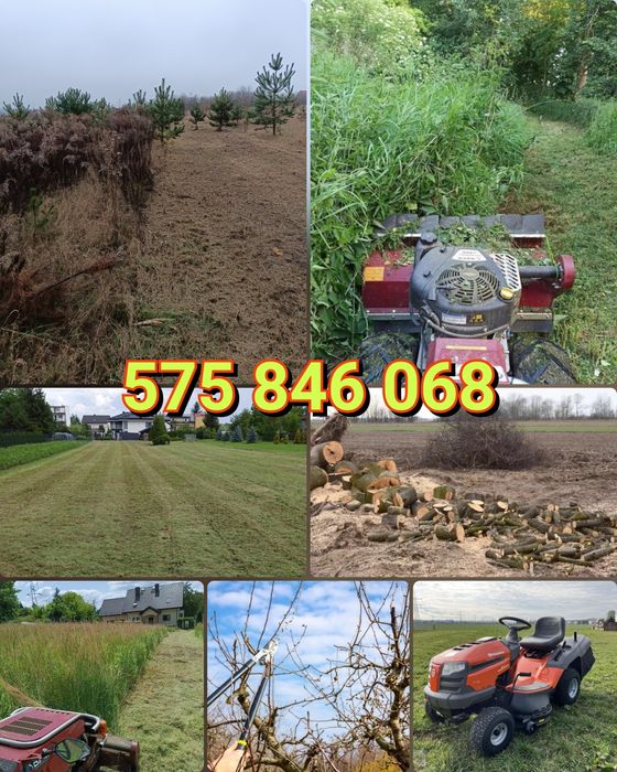 Koszenie kosiarką bijakową, karczowanie, przycinka, wycinka, usługi og