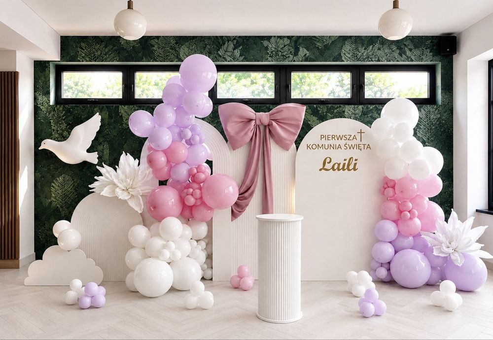 950 zl Ścianka balonowa z galerii, dekoracje balonowe, chrzest