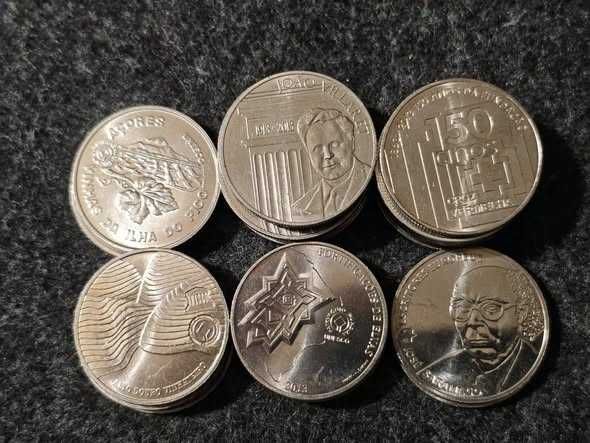 moedas 2.5 euro UNC cruz vermelha villaret saramago açores douro elvas