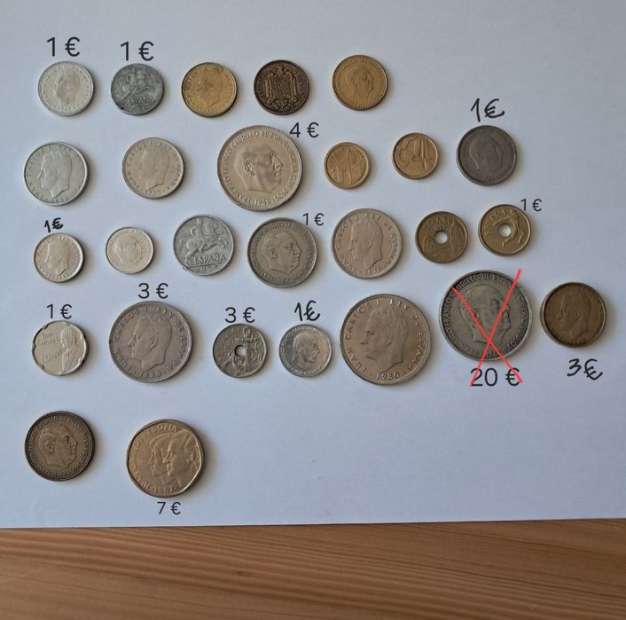 Pack de moedas antigas de espanha