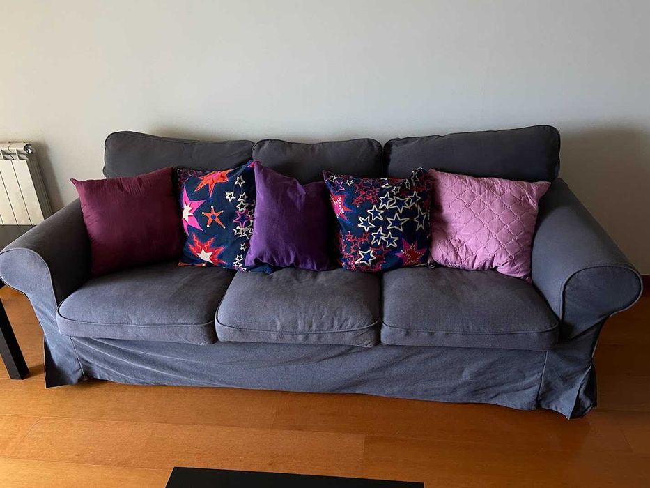 Sofá 3 lugares, capas amovíveis