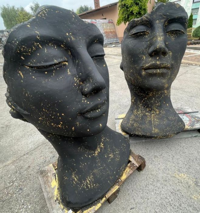Betonowa Twarz Figura Betonowa Unikat do Ogrodu