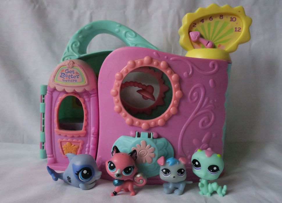 Domek Littlest Pet Shop LPS 4 figurki klinika pet shop