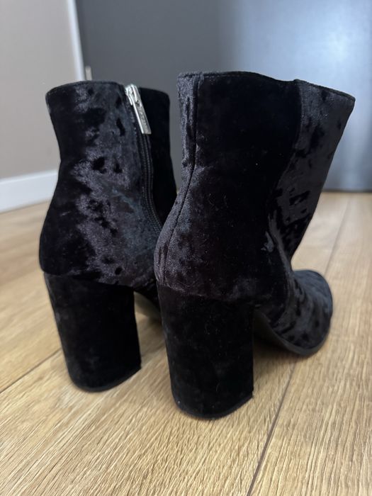 Botki skórzane Ryłko zamszowe