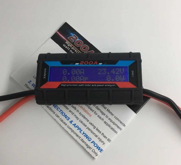 Анализатор мощности DC 0-60V 200A Цифровой ваттметр постоянного тока, вольтметр, амперметр для аккумуляторов и солнечных систем