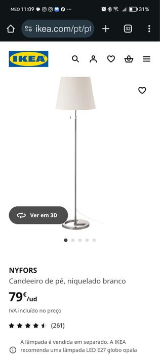 Nyfors candeiro novo na caixa ikea