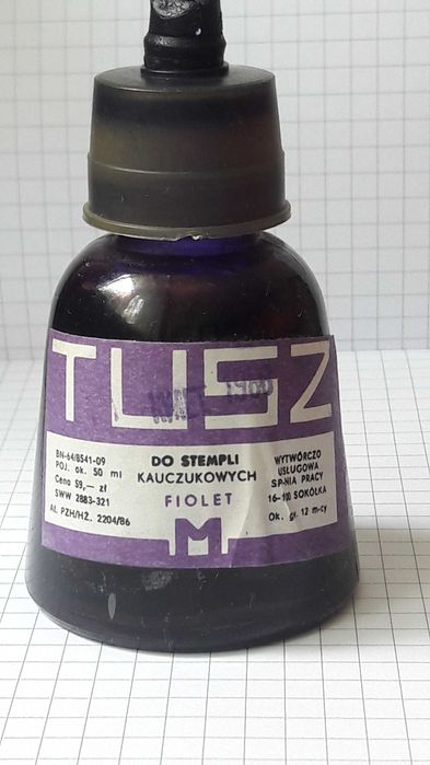 Tusz do stempli kauczukowych + 2 pieczątki PRL
