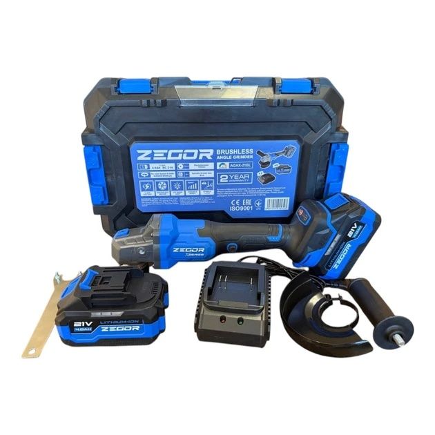 Аккумуляторная угловая шлифмашина (болгарка) ZEGOR AGAX-21BL
