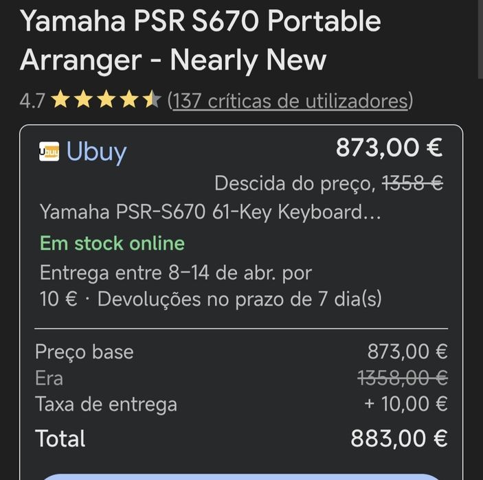 Yamaha psr s 670 venda urgente