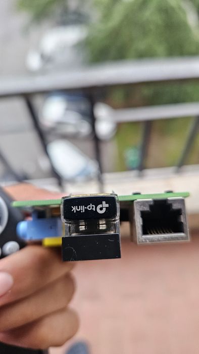 Raspberry pi model 1b with tp link wifi usb and remote controller