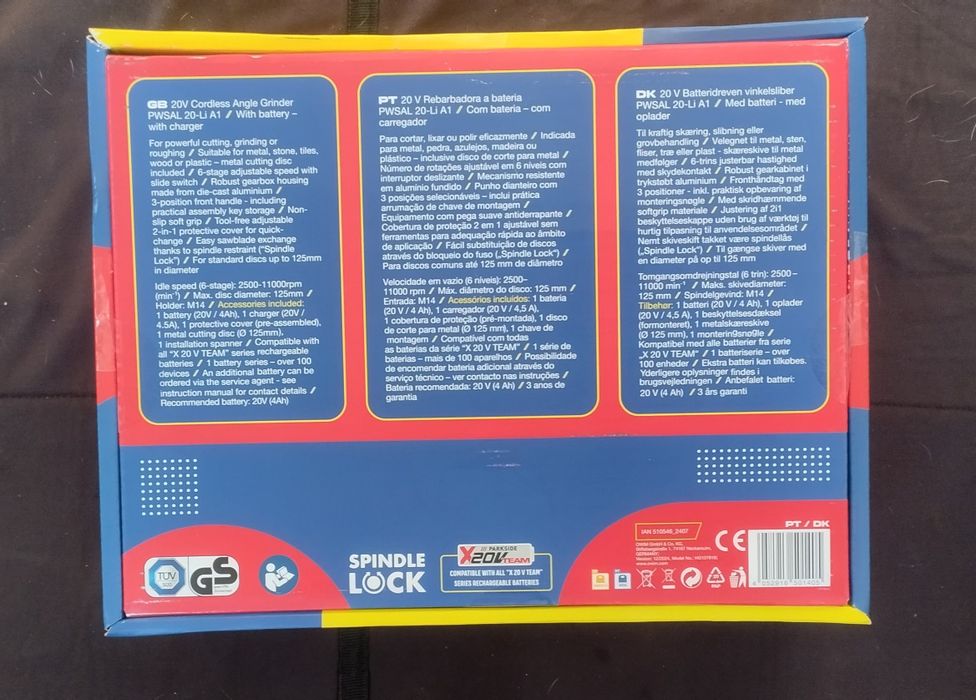 Rebarbadora a bateria Parkside 20v com bateria 4Ah