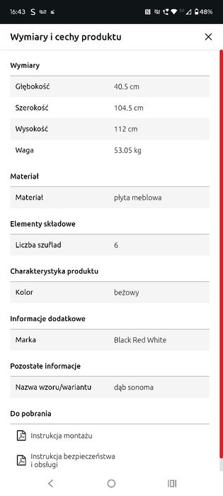 Komoda kaspian dąb sonoma