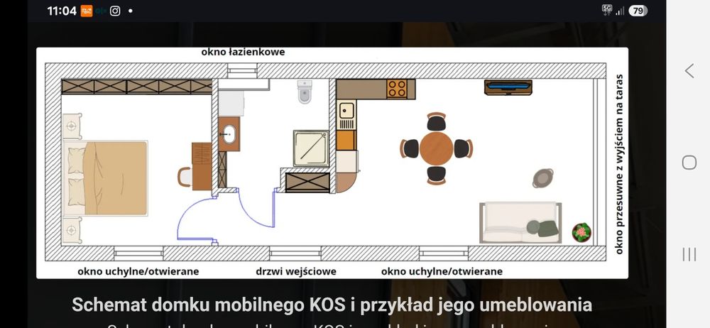 Dom modułowy 45m2 pod klucz całoroczny do umeblowania