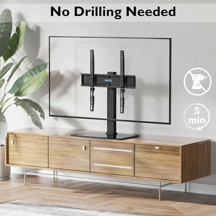 BONTEC ST10-1 stojak uchwyt obrotowy TV 26-55" do 45kg VESA szklany