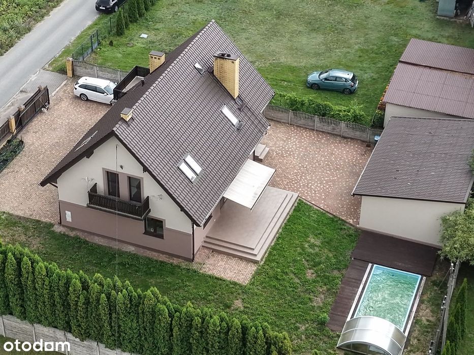 Wyjątkowy dom 180m2 +garaż dwustanowiskowy 65m2, Basen Otoczenie lasu