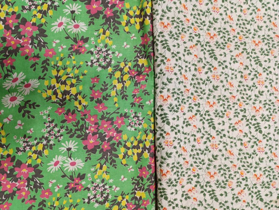 Відрізи нових тканин: ситець, байка та інші.