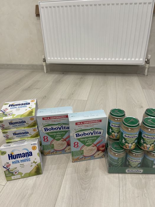 Дитяче харчування (каша, пюре) Bobovita, йогурт Humana