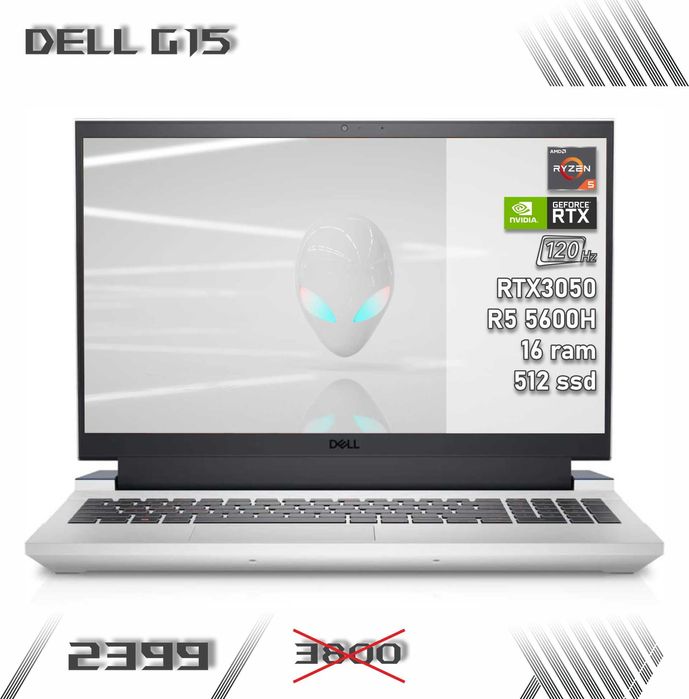 LAPTOP GAMINGOWY Dell G15 RTX 3050 Ryzen 5 5600H 120 hz