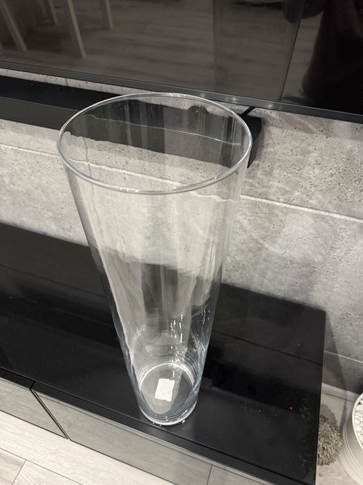 Szklany wazon, 60cm wysoki, 18cm średnica, tuba, szkło