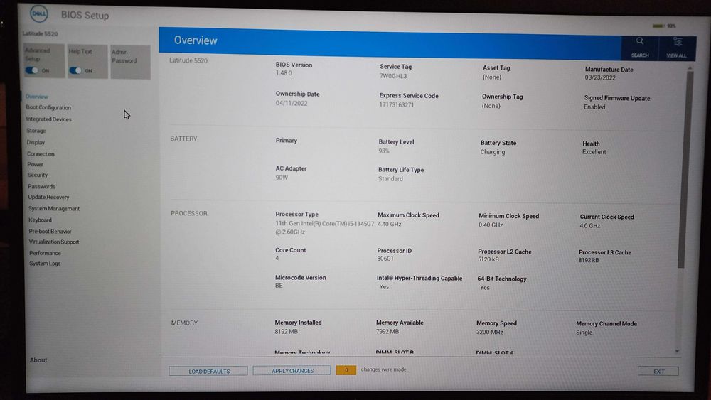 Dell Latitude 5520/i5-1145G7/FHD IPS/8Gb DDR4/256Gb nvme/Iris XE/акб 83%