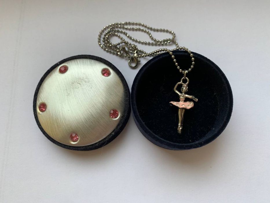 Цепочка и кулон с эмалью Баллерина, колье для девочки, украшение