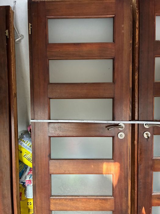 Drzwi drewniane szyby