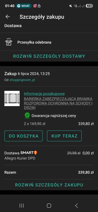 Bramka zabezpieczającą na schody