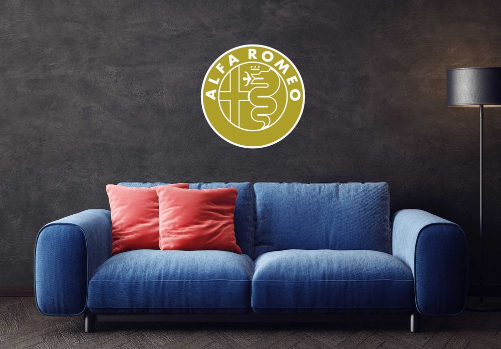 Alfa Romeo logo emblemat na ściane do garażu pokoju