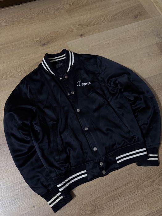 Бомбер Amiri Lovers embroidered satin bomber jacket