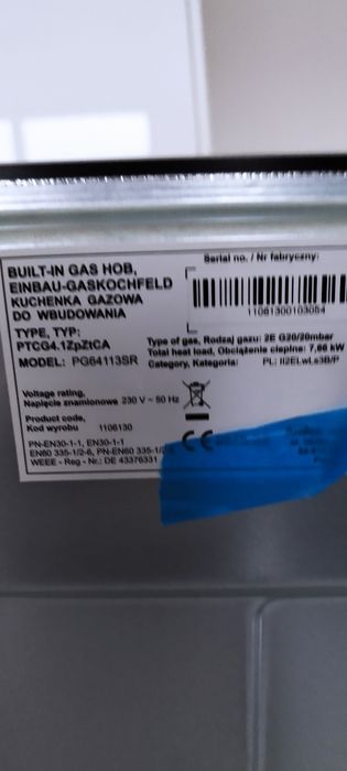 Płyta gazowa nowa Amika