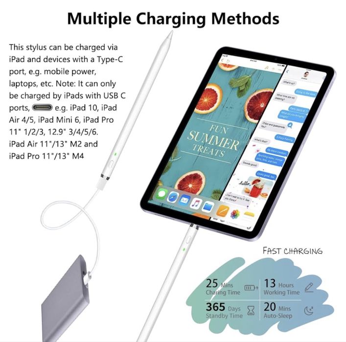 Активний стилус KIROSA для iPad (аналог Apple Pencil) з Palm Rejection