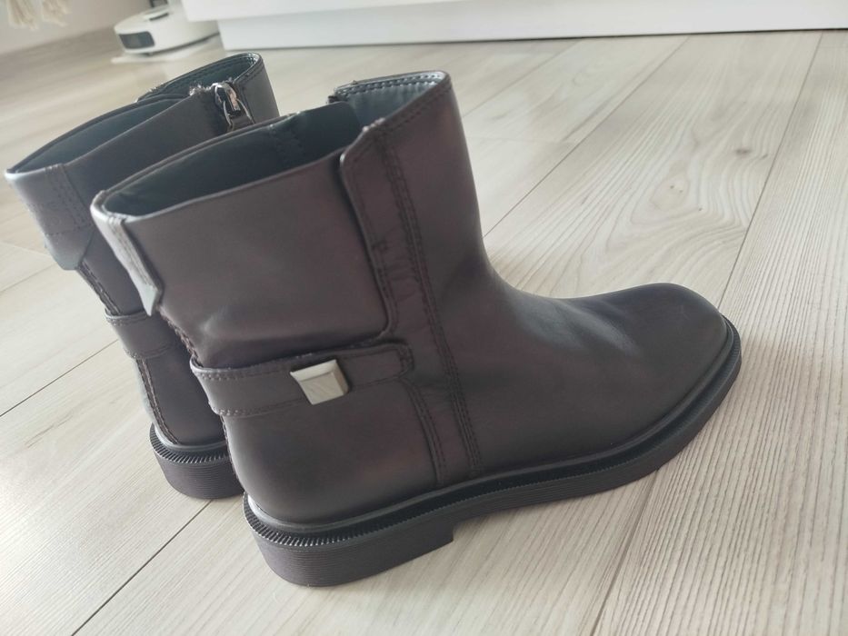 Buty botki damskie skórzane brązowe nowe FrancoSarto, rozmiar 7,5