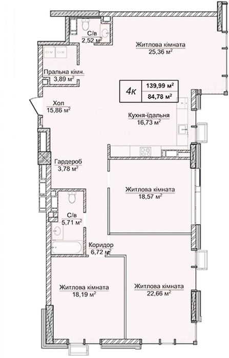 Багатокімнатна квартира за адресою бульвар Дружби Народів (площа 139 м²) - Atlanta.ua - фото 7