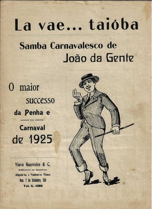 PIANO: Duas Raras Partituras Antigas de Sambas Carnavalescos de João da Gente