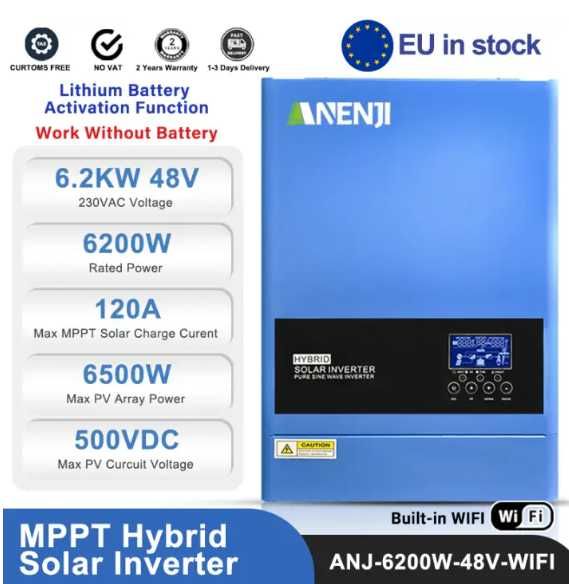 Гибридный солнечный инвертор Anenji 6.2 кВт