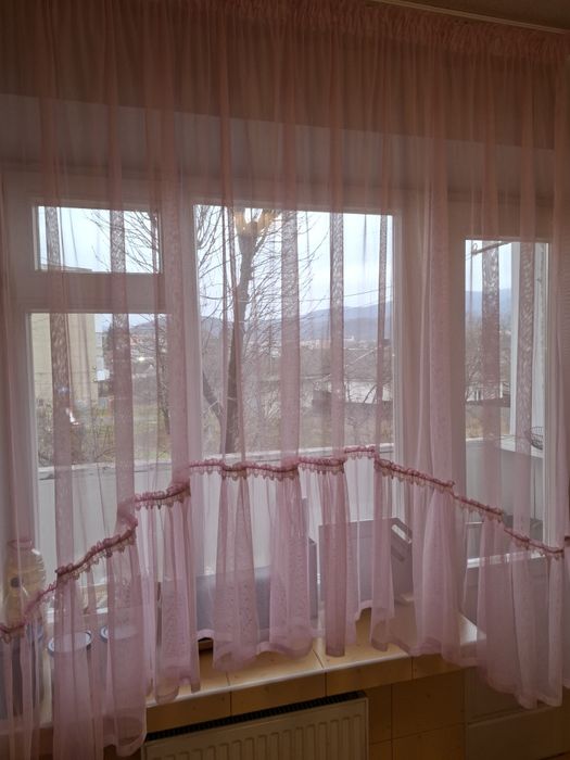 Готова тюль євро-сітка ніжно рожева (ширина 3,3 м)