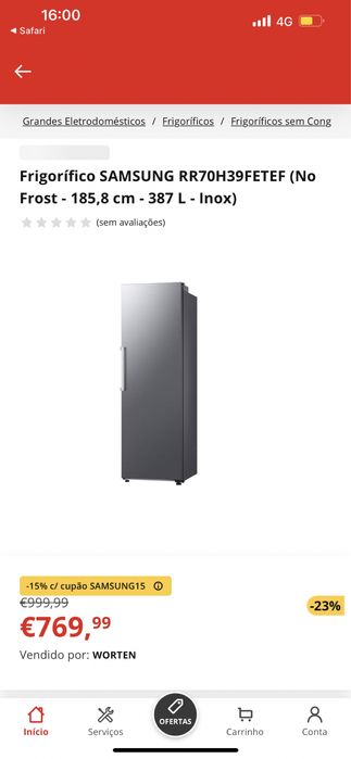 Frigorifico Samsung RR39M7110S9 - 1 porta No frost - 380 L