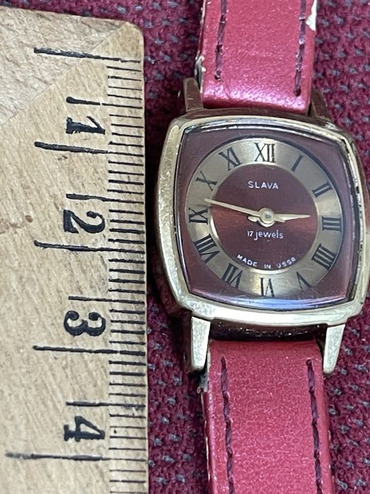 Slava Stary Damski Pozłacany Zegarek Mechaniczny