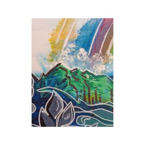 Obra original, acrílico e colagem sobre tela, 90x60cm, 2022