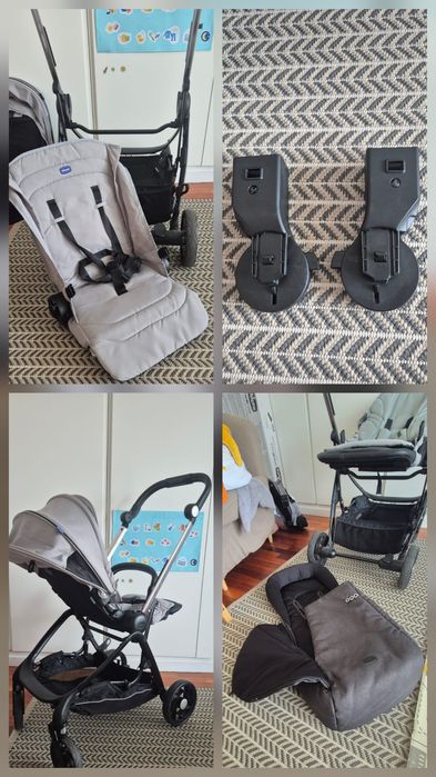 Carrinho chicco one4ever + Snuggle pod + adaptadores ovo