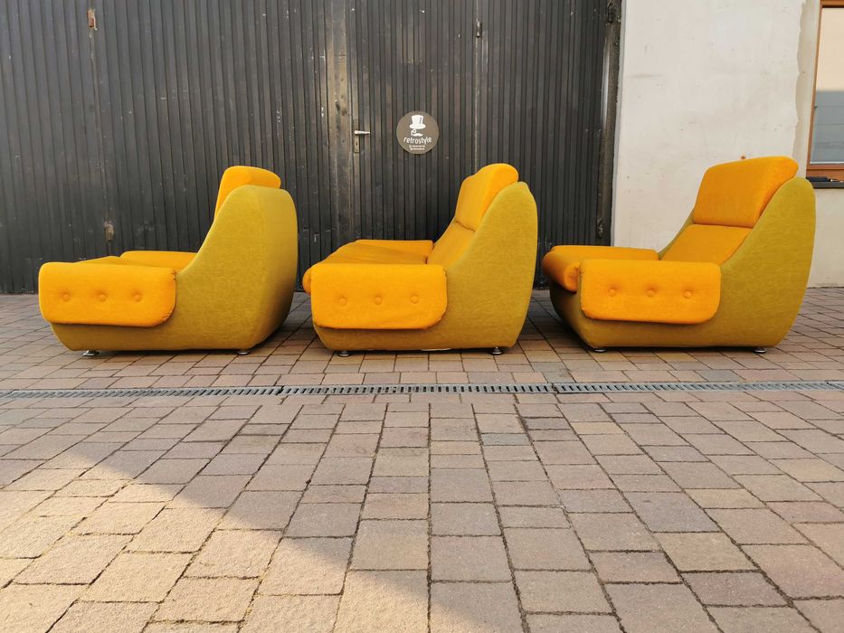 Sofa+ fotele JITONA Space Age, Czechosłowacja '70 Design- SUPER STAN!