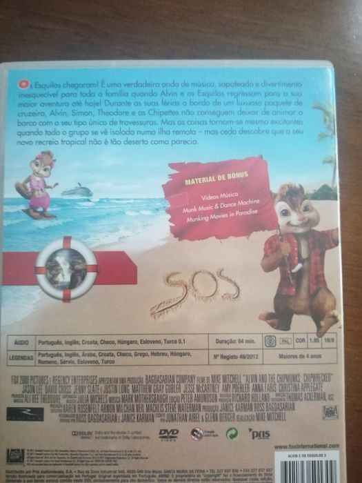 Coleção filmes infantis "Alvin e os Esquilos"