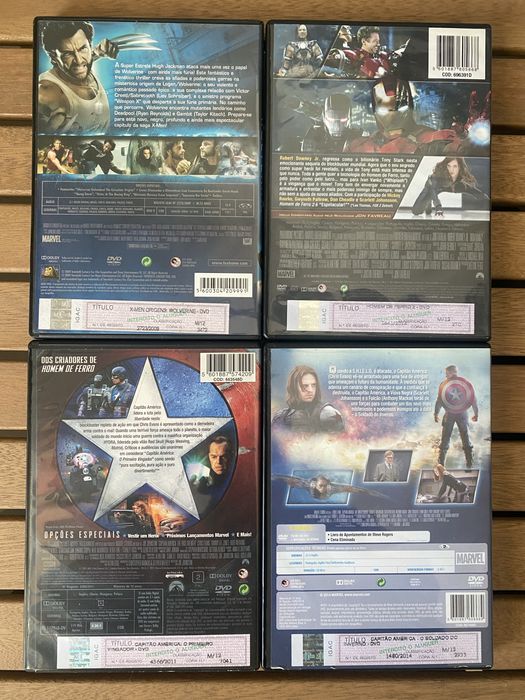 Vendo Filmes Originais em DVD da Marvel com legendas em PT