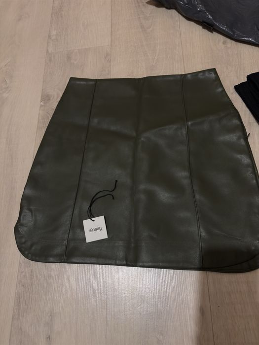 Спідниця шкіряна хакі