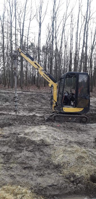 usługi minikoparką wiertnica wykopy wywrotka świder pale fundamenty